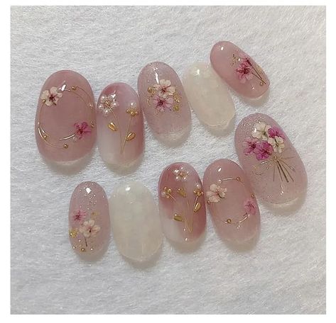 Padoma - Metal Nail Art Decoration - 5 Types | YesStyle Dried Flowers Nails, Flowers Nails Design, Dried Flower Nails, Metal Nail Art, Flowers Nails, Elegant Nail Art, Floral Nail Art, Dry Flower, Floral Nails