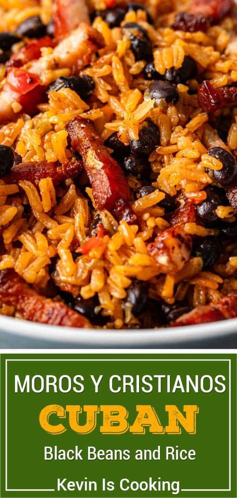 Macho Nachos, Beans Dishes, Cuban Black Beans And Rice, Cuban Rice And Beans, Cuban Rice, Spanish Rice And Beans, Mojo Sauce, Latin Dishes, Cuban Pork