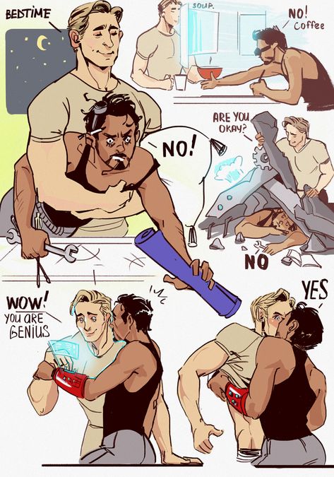 Stucky Fanart Comics Spicy, Stucky Fanart Comics, Steve X Tony, Stucky Fanart, Steve And Tony, Domestic Bliss, Marvel Characters, Marvel Dc, How To Fall Asleep