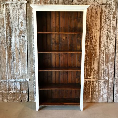 Farmhouse Bookcase, Farmhouse Bookcases, Rustic Bookcase, Farmhouse Furniture, Family Room Design, Country House Decor, Repurposed Furniture, Rustic Furniture, Rustic Home Decor