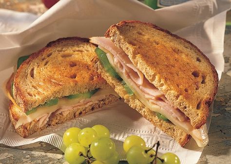 Turkey Panini Chicken Melt Recipe, Winter Sandwiches, Jerk Turkey, Chicken Melt, Turkey Panini, Easy Turkey Recipes, Chicken Melts, Kraft Foods, Melt Recipe