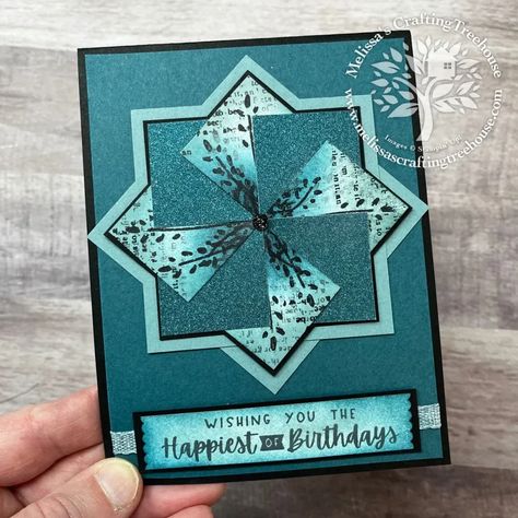 Pinwheel Cards, How To Make Pinwheels, Easy Greeting Cards, Window Cards, Fancy Fold Cards, Card Tutorial, Fancy Folds, Card Making Techniques, Stamping Up Cards