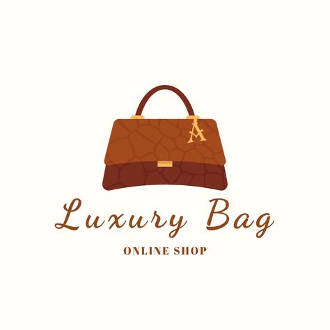 Brown Illustration Luxury Bag Online Shop Logo - Templates by Canva Bag Logo Design, Online Shop Logo, Brown Illustration, Photo Collage Prints, Small Business Instagram, Boutique Logo Design, Bag Quotes, Bags Online Shopping, Business Instagram