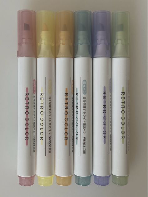 Highlighter Aesthetic Pen, Aesthetic Highlighter Pens, School Supplies Pens & Pencils, Hilighter Pen, Mildliner Highlighters Aesthetic, Cute Pens Aesthetic, Midliner Pens, Aesthetic Art Supplies, Aesthetic Pencils