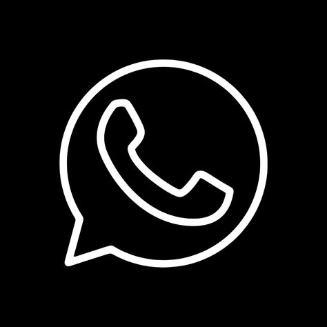 Black And White Whatsapp Icon, Black Whatsapp Icon, Whatsapp App Icon, Black Widget, Whatsapp App, Homescreen Background, Logo Design App, Homescreen Idea, Whatsapp Logo