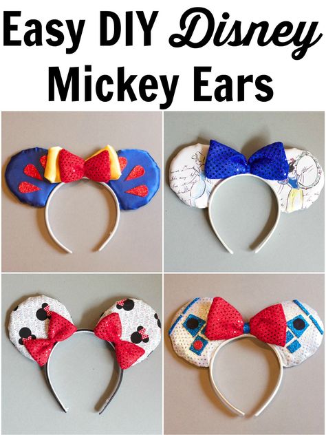 Love these DIY inspired Mickey Mouse Ears! They are lightweight and easy to pack. Make several different ones! Diy Disney Ears, Disney Ears Headband, Diy Mickey Ears, Disney Mouse Ears, Disney Mickey Ears, Images Disney, Diy Disney, Disney Mouse, Disney Fanatic