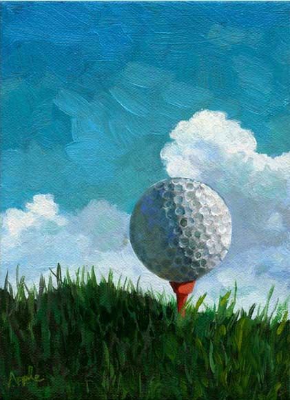 Mighty Golf Ball #1 Golf Paintings, Golf Artwork, Golf Painting, Golf Pictures, Golf Green, Golf Art, Greeting Card Art, Cute Canvas Paintings, Art Folder