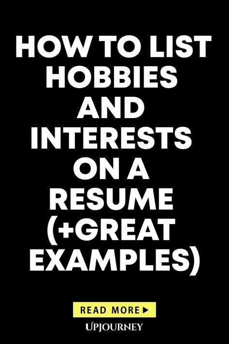 Discover the best way to list hobbies and interests on your resume with these great examples. Learn how to enhance your resume and stand out to potential employers by showcasing your unique hobbies and passions. Elevate your job application with a well-crafted hobbies section that complements your professional experience. Get inspired to create a personalized resume that highlights not just your skills but also what makes you interesting and well-rounded. Unique Hobbies, Work Etiquette, Psychology Terms, Friendship And Dating, Resume Skills, Life Questions, Dream Career, Success Tips, Business Skills