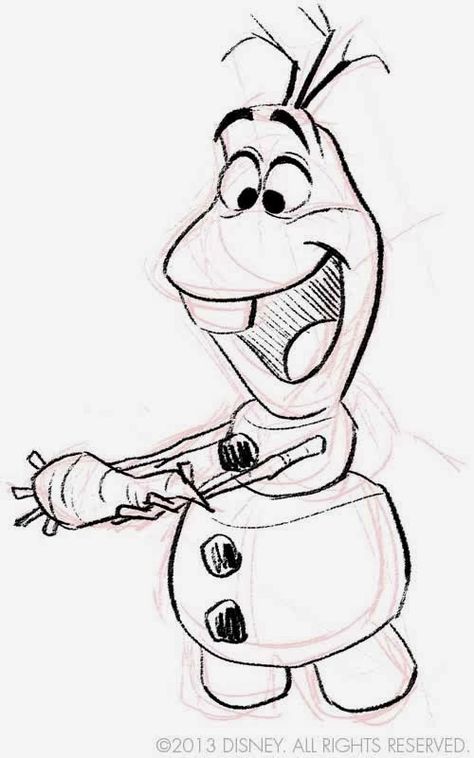 Anna Drawing, Olaf Drawing, Frozen Drawings, Film Frozen, Disney Character Drawings, Disney Olaf, Disney Drawings Sketches, Jin Kim, Cute Disney Drawings