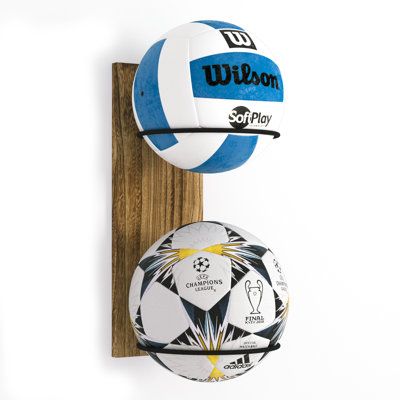 Volleyball Themed Room, Volleyball Bedroom, Ball Organizer, Volleyball Room, Soccer Room Decor, Basketball Holder, Sectional Bed, Volleyball Ideas, Basketball Rack