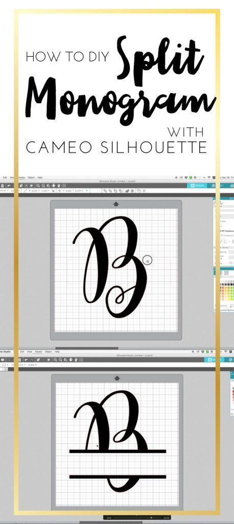 How to DIY Split Monogram with Came Silhouette. How to make Split monogram by yourself! Cameo Silhouette and split monogram. Free monogram SVG files included free SVG file Silhouette Cameo Projects Beginner, Boutique Crafts, Silouette Cameo, Portrait Silhouette, Inkscape Tutorials, Silhouette Cameo Crafts, Silhouette Cameo Tutorials, Projets Cricut, Free Monogram