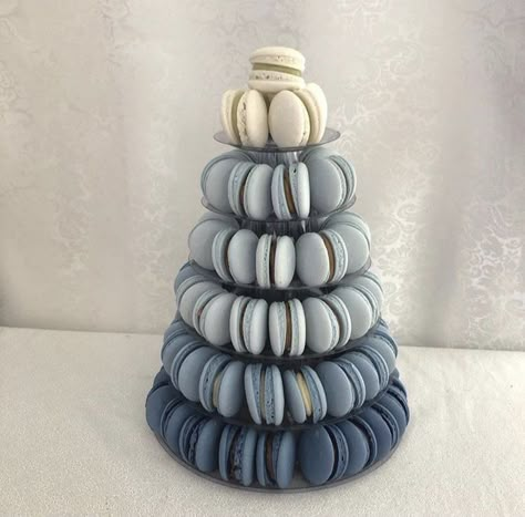 Navy Blue Desserts, Baby Shower Macarons, Blue Macarons, Blue Macaron, Macaroon Tower, Adult Birthday Party Favors, Macaroon Cake, Macaron Tower, Blue Desserts