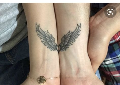 Matching Wing Tattoos Couples, Matching Wings Tattoo, Wings Couple Tattoo, Matching Wing Tattoo, Matching Angel Tattoo, Wings Images, Marriage Tattoos, Tattoo Wings, Alas Tattoo