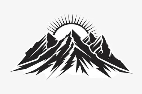 ↑↑↑ Larger size on website 🔸 The image depicts a stylized silhouette of a mountain range with a sun rising behind it. The mountai 🔸 From Midjourney AI Image Radiating Lines, Sun Silhouette, Sun Rising, Ushuaia, Black And White Color, Rising Sun, Mountain Range, Black And White Colour, Nature Beauty