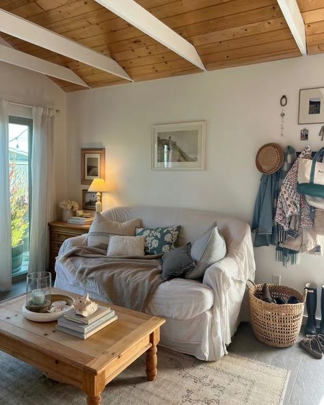 Loving how our #MondayMuse @rosadelee styled her archive in her seaside cottage! The archive is meant to be seen & celebrated. Seaside Cottage Interior, Key West House, Cornish Cottage, Cottage Interior, Seaside Cottage, Little Cottage, Humble Abode, Coastal Cottage, July 15