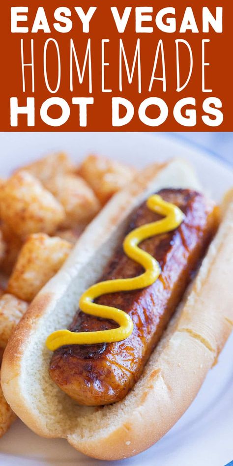 Vegetarian Hot Dog, Homemade Hot Dogs, Vegan Meat Recipe, Vegan Meat Substitutes, Vegan Hot Dog, Vegetarian Meat, Firm Tofu, Vegan Entree, Tofu Dishes