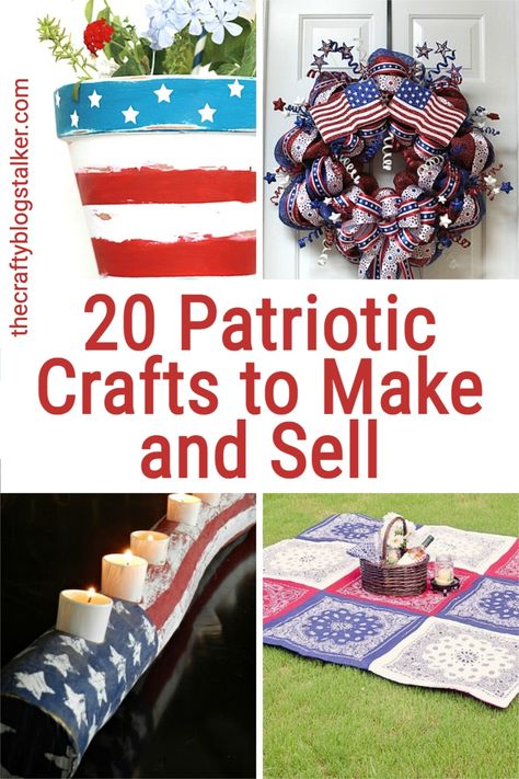 Celebrate the USA with 20 Patriotic Crafts to Make and Sell. Great for the 4th of July or a summer craft day. #thecraftyblogstalker #patrioticcrafts #4thofjuly #4thofjulycrafts Diy Patriotic Decor, Trash Into Treasure, Flag Crafts, Fourth Of July Decorations, Fourth Of July Party, 4th Of July Crafts, Your Trash, Pill Bottles, Patriotic Crafts