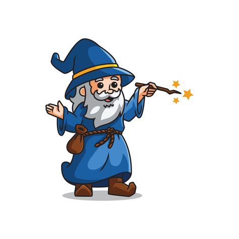 Cute Wizard Drawing, Modern Wizard, Cartoon Wizard, Wizard Drawings, Magazine Concept, Cute Wizard, Wizards Logo, Cute Mascot, Idea Drawing