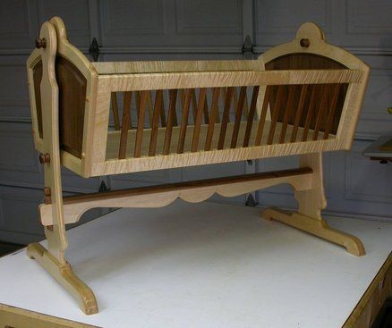 Maple & Walnut Heirloom Baby Cradle Baby Craddle, Cradle Plans, Crib Plans, Baby Cradle Plans, Cradle Woodworking Plans, Bed Woodworking Plans, Rocking Bassinet, Wood Cradle, Doll Crib