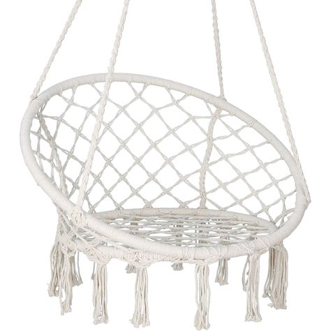 Classic Hammock Swing Chair New Macrame Bohemian Style Cotton Rope Hanging Spider Swing for Patio, Yard, Garden Indoor Outdoor - Walmart.com - Walmart.com Room Hammock, Chair Macrame, Room Swing, Hanging Rope Chair, Hanging Chair Indoor, Macrame Hammock Chair, Macrame Hanging Chair, Macrame Swing, Rope Chair