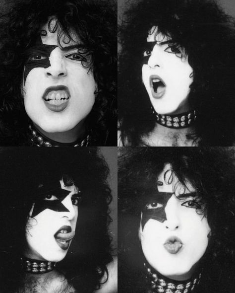 Kawaii, Kiss Band Paul Stanley, Paul Stanley 70s, Paul Stanley Makeup, Kiss Band Aesthetic, Paul Stanley 80s, Starchild Kiss, Paul Kiss, Rock Poster Art