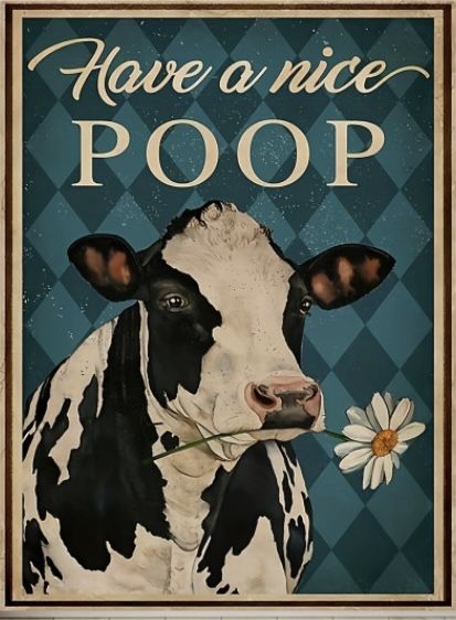 Wc Decoration, Xmas Art, Poster Vintage Retro, Toilet Art, Bathroom Posters, Cow Decor, Cow Canvas, Cows Funny, Unique Poster