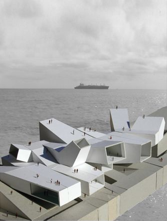 Teresitas Sailing School in Tenerife, Canary Islands | Architect: ZigZag Architecture Tenerife Canary Islands, Deconstructivism, Architecture Models, Architectural Model, Arch Model, Architectural Models, Architecture Design Concept, Floating House, Architecture Exterior