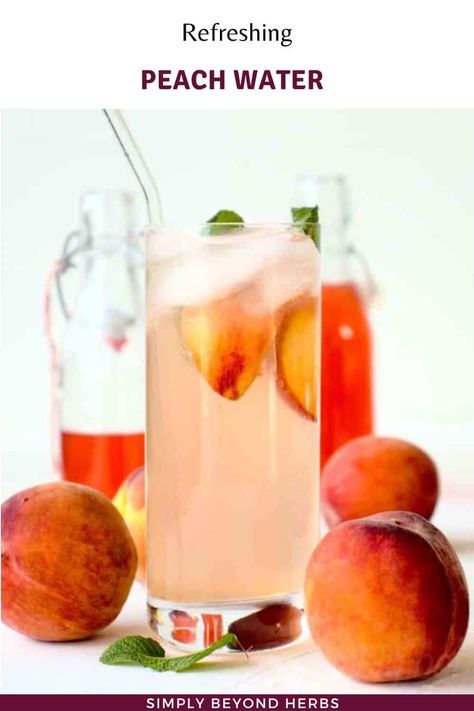 Peach Drink, Healthy Snack Packs, Peach Water, Peach Drinks, Orange Extract, Peach Syrup, Drink Recipes Nonalcoholic, Lavender Extract, Infused Water Recipes