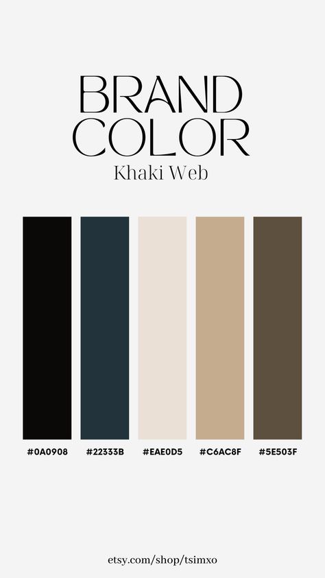 Neo Classic Color Pallete, Formal Colour Palette, Khaki Pallete Color, Dark Brand Color Palette, Office Pallete Color, Luxury Minimalist Color Palette, Professional Color Scheme, Oat Color Palette, Luxe Colour Palette