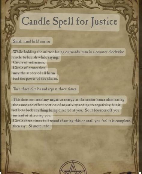 Reflection Spell, Justice Spells, Spell Chants, Energy Circles, Charmed Book Of Shadows, Occult Science, Spell Books, Magic Spell Book, Witchcraft Spell Books