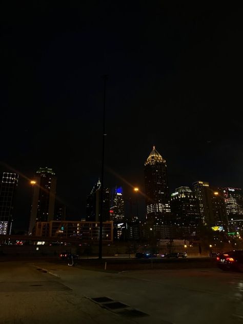 Atlanta City Night, Downtown Atlanta At Night, Downtown Atlanta Aesthetic, Atlanta At Night, Atl Georgia, Atlanta Downtown, City Life Aesthetic, Future Aesthetic, Atlanta City