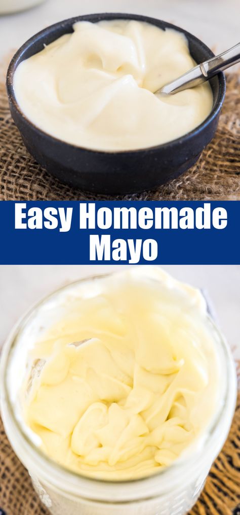 This fail-proof homemade mayo recipe is rich, creamy, and easy to make with a handful of ingredients in less than 10 minutes! Easy Mayonnaise Recipe, Creamy Balsamic Vinaigrette, Homemade Mayo Recipe, Homemade Mayonnaise Recipe, Baking Mix Recipes, Processor Recipes, Most Pinned Recipes, Mayo Recipe, Homemade Mayo