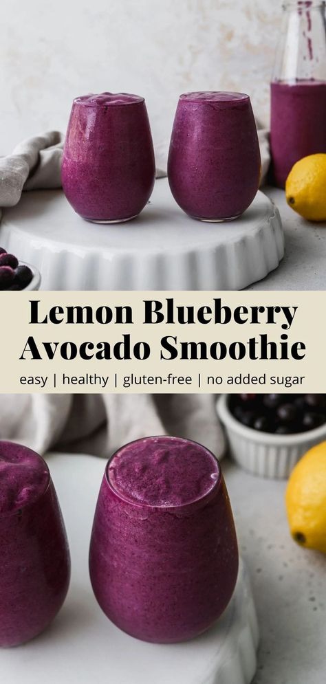 Blueberry Avocado Smoothie, Avocado Smoothie Recipe, Fruit Popsicles, Smoothie Recipes Healthy Breakfast, Smoothie Drink Recipes, Resep Diet, Smoothie Detox, Avocado Smoothie, Blueberries Smoothie