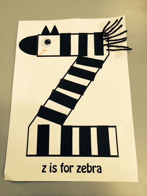 Ideas For Letters, Letter Z Craft, Kindergarten Language Activities, Letter Z Crafts, Preschool Alphabet Letters, Zebra Craft, Jungle Crafts, Giraffe Crafts, Alphabet Animals