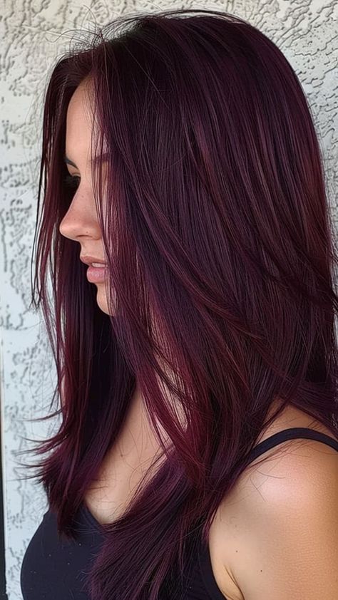 Hair Color Ideas For Brunettes Red, Hair Color Ideas For Brunettes For Fall, Deep Burgundy Hair Color, Dark Violet Hair, Deep Burgundy Hair, Red Violet Hair Color, Deep Red Hair Color, Pelo Color Vino, Dark Burgundy Hair