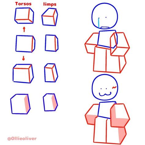 How To Draw Roblox Blocky, Roblox Blocky Art Style Base, Roblox Reference Drawing, How To Draw Roblox Blocky Art Style, Blocky Art Style Base, Roblox Art Style Tutorial, How To Draw A Roblox Character, How To Draw Roblox Art Style, Roblox Style Drawing