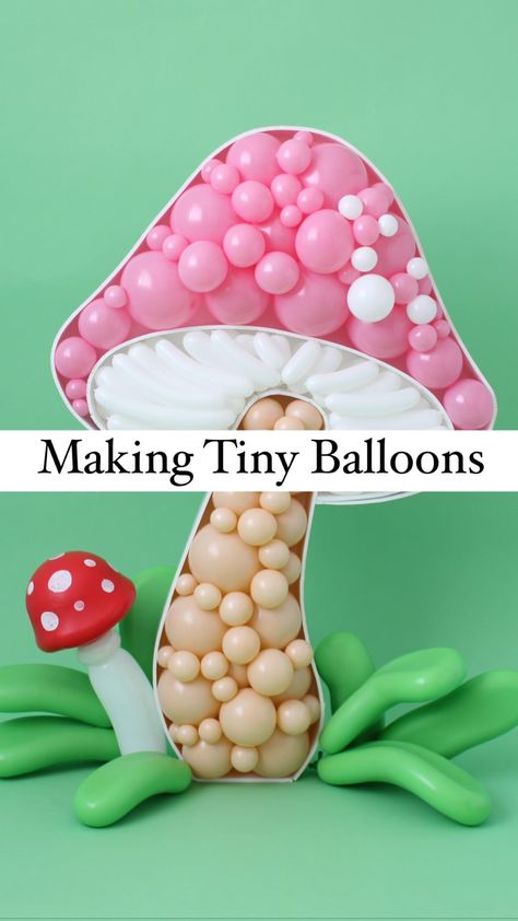 Mushroom Balloon, Balloon Mosaic, Party Ballons, Fall Baby Shower Themes, Fairy Baby Showers, 5 Balloons, Balloon Crafts, Balloon Display, Diy Letters