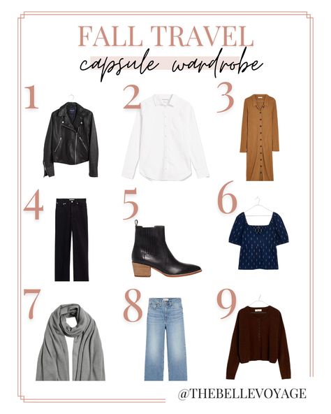 Travel Light Fall Outfits, Weekend Fall Packing List, Cute Road Trip Outfits Fall, Fall Outfits For Travel, 5 Day Trip Packing List Fall, Packing For Nyc Fall, Fall Carry On Packing, Weekend Wardrobe Capsule, Long Weekend Packing List Fall