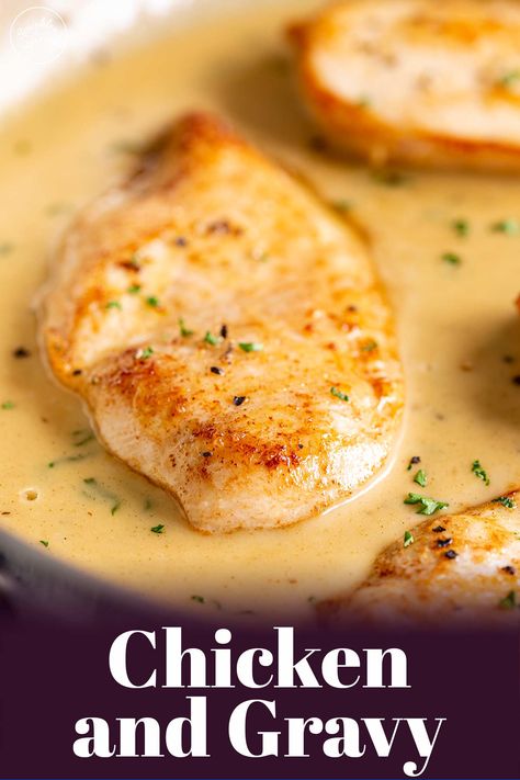 When it comes to a hearty and comforting meal, few dishes can beat the classic combination of chicken and gravy. This is a meal that is easy to make and packed with flavor! The chicken is tender and juicy, and the gravy is rich, flavorful, and indulgent. This recipe will guide you on how to cook succulent and juicy chicken breasts and make a delicious gravy in the same pan. Perfect for busy weeknights or an easy alternative to the Sunday roast. Chicken breast and gravy is an easy 30-minute ... Chicken Breast Gravy Recipe, Gluten Free Baked Chicken, Roast Chicken Breast, Sunday Roast Chicken, Chicken And Gravy, Roast Chicken And Gravy, Chicken Breast Fillet, Roasted Chicken Breast, Herb Roasted Chicken