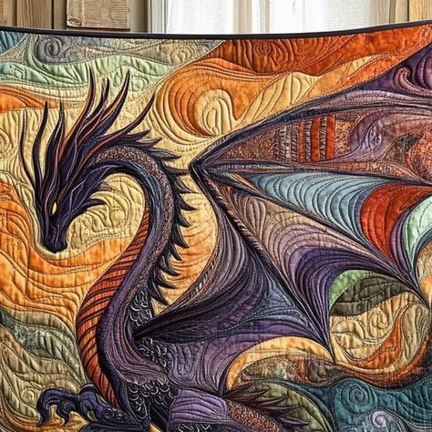 Vantique Fabric & Flair on Instagram: "🐉 Embrace the Magic of Dragons! ✨ 🛒→ https://vantique.net/dk487 #dragon #love #quilt #blanket" Dnd Quilt, Dragon Quilt, Love Quilt, Boy Quilts, My Imagination, Free Motion Quilting, Quilting Patterns, Kitchen Art, Quilt Blanket