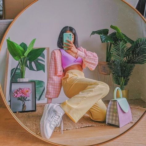 not my photo 🐅 edited be me Cali, The Wall, A Woman, Pastel, Purse, Mirror, Wall, Instagram