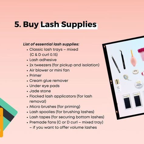 (Cont.) Whether you’ve just finished your eyelash extension course, or have been working at a lash salon for a while, you might be thinking about starting your own lash business. 💭 The question is, how to start?
Here's a step-by-step guide to setting up a new eyelash extension business. Save this for later or share with your fellow lash bosses! 👑 Eyelash Extension Business, Esthetician Room Supplies, Natural Looking Eyelash Extensions, Eyelash Extension Course, Eyelash Studio, Eyelash Extensions Salons, Lash Extension Training, Lash Extentions, Lash Extension Supplies