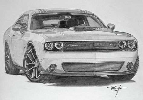 Dodge Drawing, Challenger Drawing, Car Drawing Pencil, Bike Sketch, Actors Funny, Cars Design, Hellcat Challenger, Cool Car Drawings, Pen Art Drawings