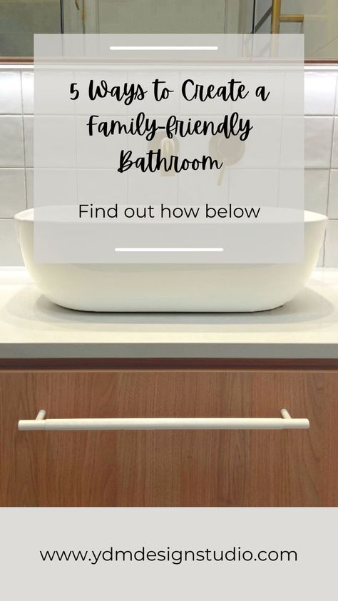 If you have multiple kids who are sharing the same bathroom, it is important to create a space that works well and allows everyone to get ready stress-free - and hopefully my 5 tips below can help you create a family friendly space that everyone can enjoy! Family Bathroom Layout, Epoxy Grout, House Renovation Projects, Childrens Bathroom, Shaving Cabinet, Kitchen Post, Large Vanity, Large Format Tile, Soap Scum