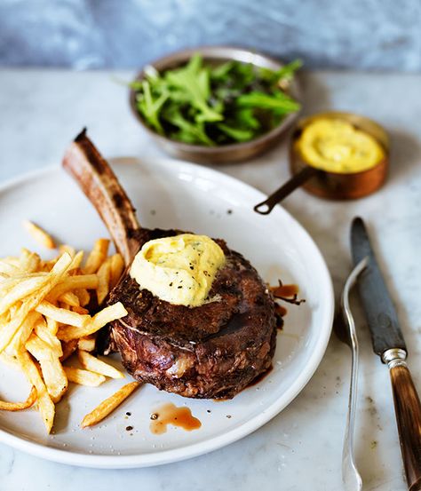 Côte de boeuf béarnaise and frites Goat Recipes, Bistro Food, French Recipes, Low Fodmap Recipes, Fodmap Recipes, French Bistro, French Cooking, French Food, Beef Dishes