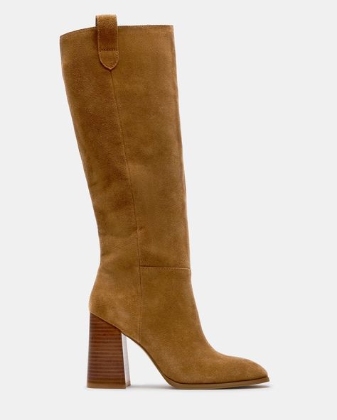 AUTUMN CHESTNUT SUEDE Fall Boots With Dresses, Burnt Orange Boots, Women’s Knee High Boots, 2024 Fall Boots, Fall Fashion 2024 Women Trends, Talk Black Boots, Under Knee Boots, Style Brown Boots, Trendy Boots For Women