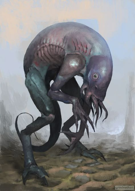 Oleg Bulakh, Speculative Biology, Lovecraftian Horror, Creepy Monster, Humanoid Creatures, Fantasy Background, Creature Artwork, Cool Monsters, Cosmic Horror