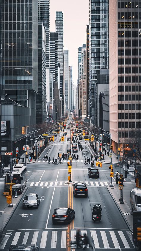 Urban Traffic Scene: Bustling cityscape depicting a typical urban street with #cars, #pedestrians, and towering #skyscrapers lining the avenue. #urbanlife #streetphotography #urbanscape #vehicles #aiart #aiphoto #stockcake ⬇️ Download and 📝 Prompt 👉 https://stockcake.com/i/urban-traffic-scene_119055_12196 Urbanscape Photography, Urban Landscape Photography, Streets Photography, City Street View, Urban Project, City Streets Photography, City Scapes, Watercolor House, Busy Street