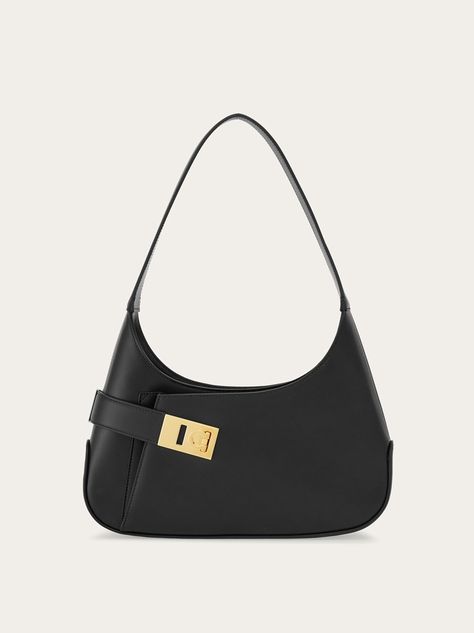 Hobo shoulder bag (M) - Handbags - Women - Salvatore Ferragamo AU Ferragamo Bag, Salvatore Ferragamo Bags, Hobo Shoulder Bag, Pretty Bags, Blue Bags, Hobo Bag, Shoulder Bag Women, Salvatore Ferragamo, Midnight Blue