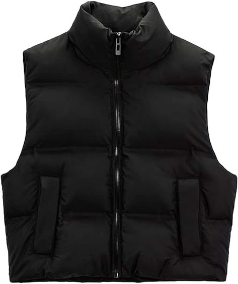 Winter Crops, Pink Nike Shoes, Quilted Outerwear, Sleeveless Puffer, Crop Vest, Where To Buy Clothes, Quilted Puffer Vest, Black Puffer Vest, Outwear Women